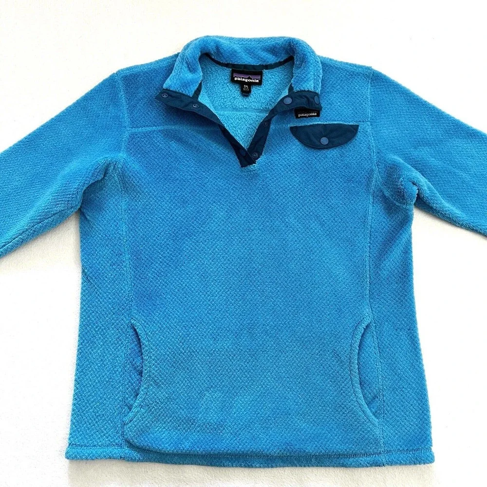 Patagonia Girl Ultramarine Electron Blue X-Dye Retool Snap T Fleece Jacket XXL